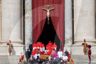 Ceremony With The Pope Francis' Body, Who Will Lie In State At St. Peter's Basilica For Three Days, Pass Through The Crowd At The Vatican
