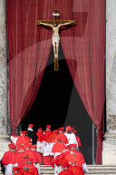 Ceremony With The Pope Francis' Body, Who Will Lie In State At St. Peter's Basilica For Three Days, Pass Through The Crowd At The Vatican