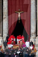 Ceremony With The Pope Francis' Body, Who Will Lie In State At St. Peter's Basilica For Three Days, Pass Through The Crowd At The Vatican