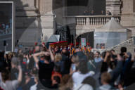 Ceremony With The Pope Francis' Body, Who Will Lie In State At St. Peter's Basilica For Three Days, Pass Through The Crowd At The Vatican