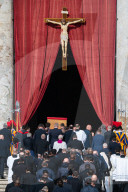 Ceremony With The Pope Francis' Body, Who Will Lie In State At St. Peter's Basilica For Three Days, Pass Through The Crowd At The Vatican