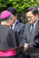 Catholics Gather At Myeongdong Cathedral To Mourn Pope Francis