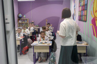 Ukrainian kids forced to learn underground as Russia targets women and children