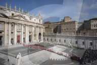 The Body Of Pope Francis Is Transferred To The Basilica St Peter To Lie In State