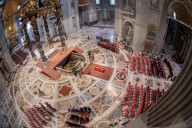 The Body Of Pope Francis Is Transferred To The Basilica St Peter To Lie In State