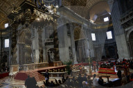 Pope Francis Coffin At Saint Peter's Basilica