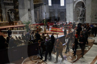 Pope Francis Coffin At Saint Peter's Basilica