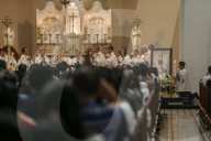 Pope Francis' Requiem Mass At Bandung Cathedral