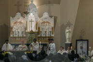 Pope Francis' Requiem Mass At Bandung Cathedral