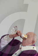 Pope Francis Holds Mass At Laurentino Cemetery