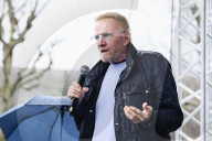 Christopher Lambert Is Seen On Stage For An Interview With Fans During Como Fun In Erba