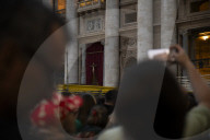 The Body Of Pope Francis Is At St. Peter's For The Homage Of The Faithful.