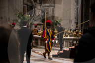 The Body Of Pope Francis Is At St. Peter's For The Homage Of The Faithful.