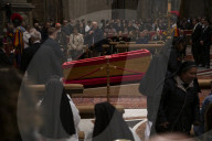 The Body Of Pope Francis Is At St. Peter's For The Homage Of The Faithful.