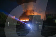 Industry Site Burns During Large Scale Russian Attacks On Kharkiv