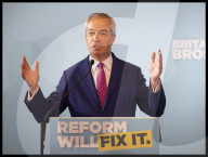 Reform Party leader Nigel Farage in Dover, UK.