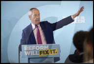 Reform Party leader Nigel Farage in Dover, UK.