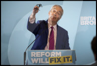 Reform Party leader Nigel Farage in Dover, UK.