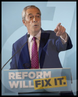 Reform Party leader Nigel Farage in Dover, UK.