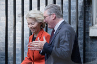 President Of The European Commission Ursula Von Der Leyen Visits Downing Street In London