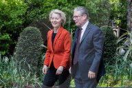 President Of The European Commission Ursula Von Der Leyen Visits Downing Street In London