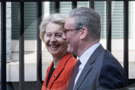 President Of The European Commission Ursula Von Der Leyen Visits Downing Street In London
