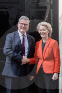 President Of The European Commission Ursula Von Der Leyen Visits Downing Street In London