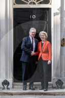 President Of The European Commission Ursula Von Der Leyen Visits Downing Street In London