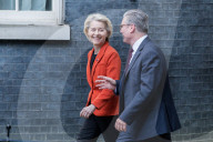 President Of The European Commission Ursula Von Der Leyen Visits Downing Street In London