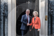 President Of The European Commission Ursula Von Der Leyen Visits Downing Street In London