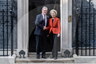 President Of The European Commission Ursula Von Der Leyen Visits Downing Street In London