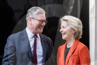 President Of The European Commission Ursula Von Der Leyen Visits Downing Street In London
