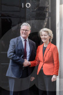 President Of The European Commission Ursula Von Der Leyen Visits Downing Street In London