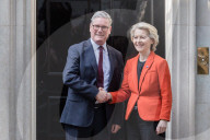President Of The European Commission Ursula Von Der Leyen Visits Downing Street In London