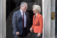 President Of The European Commission Ursula Von Der Leyen Visits Downing Street In London