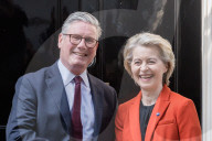 President Of The European Commission Ursula Von Der Leyen Visits Downing Street In London