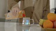 AI coffee mug with interactive display