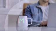 AI coffee mug with interactive display