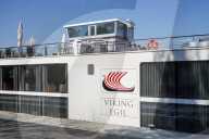 Viking Cruise Ships At Anchor On The Danube In Regensburg