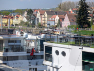 Viking Cruise Ships At Anchor On The Danube In Regensburg