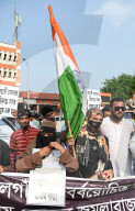 Indian Muslim People Protest For Terror Attack In Kolkata