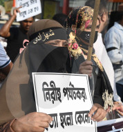 Indian Muslim People Protest For Terror Attack In Kolkata