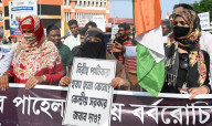 Indian Muslim People Protest For Terror Attack In Kolkata