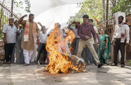Congress Protest Against Attack In Pahalgam