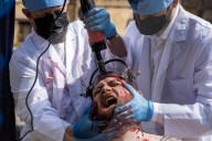 PETA Action With Human 'Subject' In London