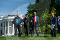 President Trump Scouts For Potential Locations For New Flag Poles