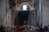 Catholics Pay Their Respects To Pope Francis As He Lies In State