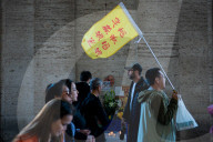 Catholics Pay Their Respects To Pope Francis As He Lies In State