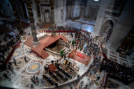Catholics Pay Their Respects To Pope Francis As He Lies In State