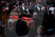 Catholics Pay Their Respects To Pope Francis As He Lies In State
